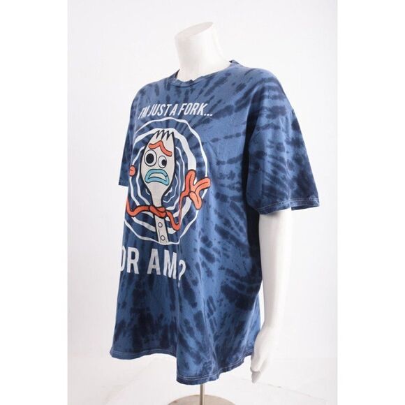 Disney Mens Toy Story Forky T-Shirt Tie Dye XL Blue short sleeved - Picture 4 of 6